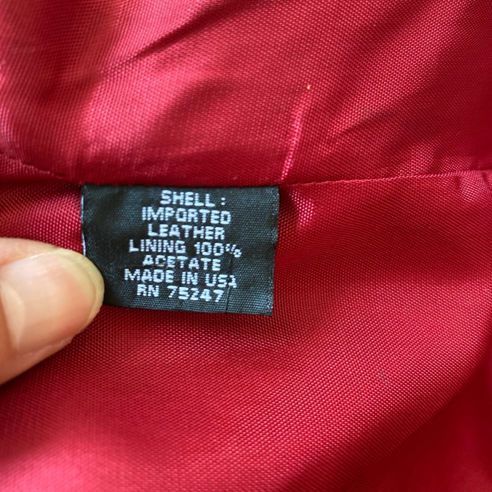 🍂 Vintage Siena Collection red leather cropped moto jacket sz 8 - Picture 10 of 14